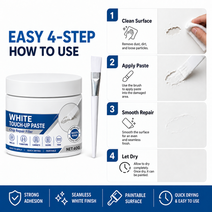 White Furniture Touch-Up Paste with Brush