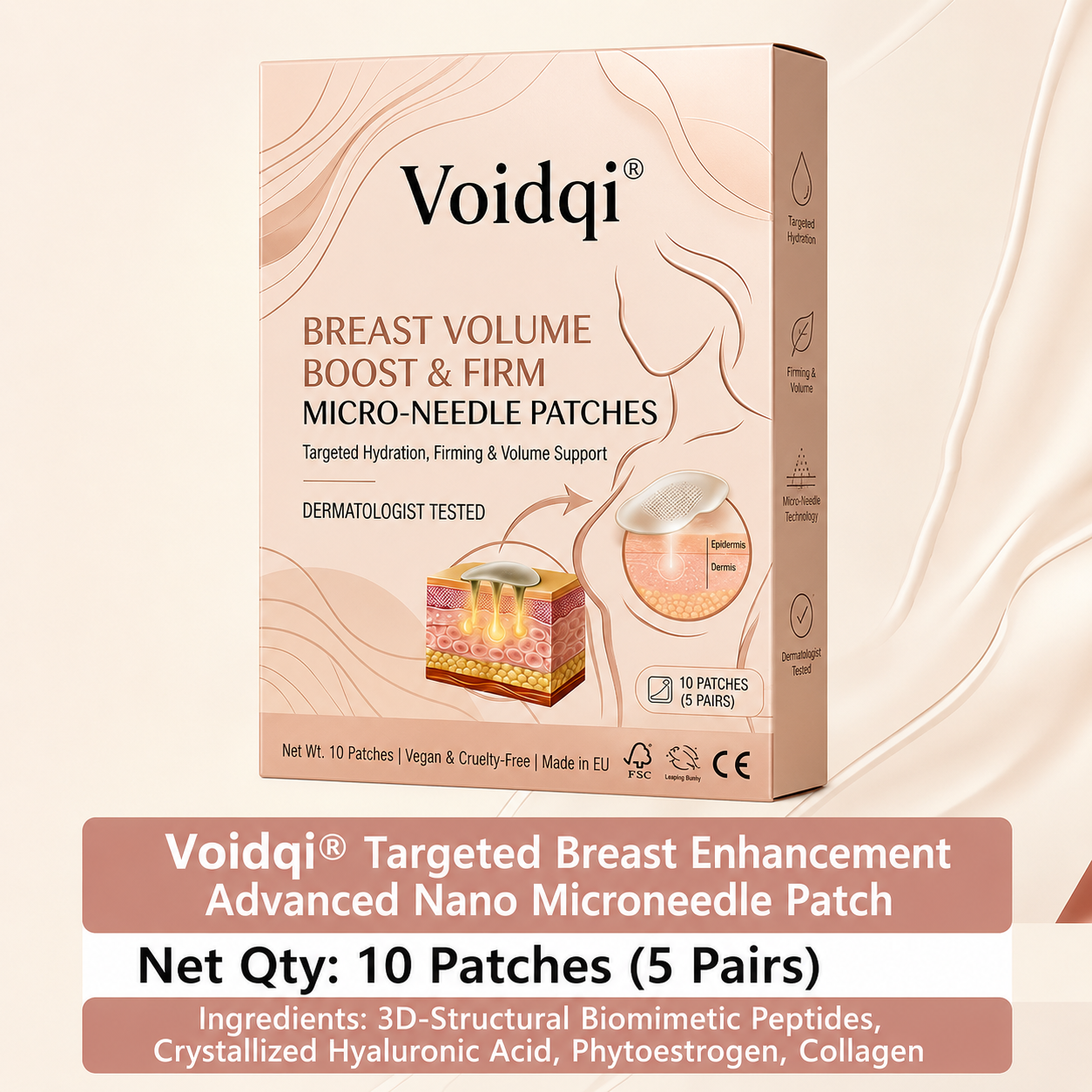 Voidqi® Targeted Breast Enhancement Advanced Nano Microneedle Patch