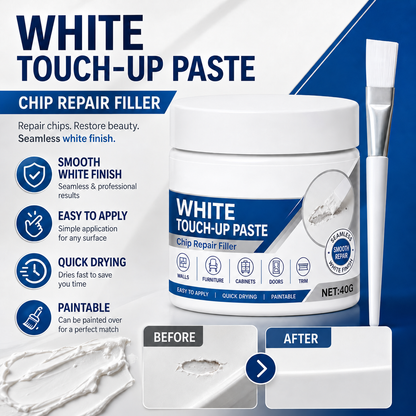 White Furniture Touch-Up Paste with Brush