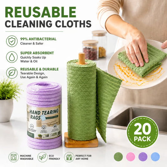 Reusable Tear-Off Cleaning Cloth Roll – Ultra Absorbent, Washable & Multi-Purpose Kitchen Towels
