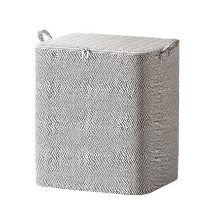 Large Zippered Reinforced Foldable Fabric Organizer Bin