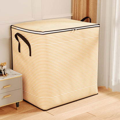 Large Zippered Reinforced Foldable Fabric Organizer Bin