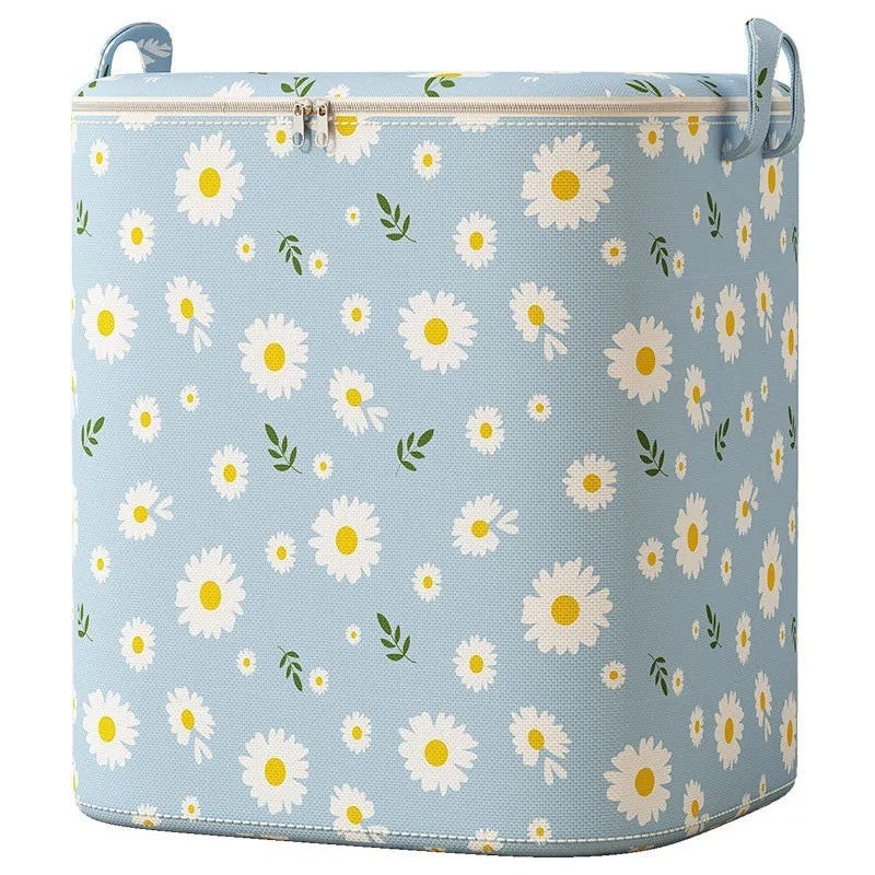 Large Zippered Reinforced Foldable Fabric Organizer Bin